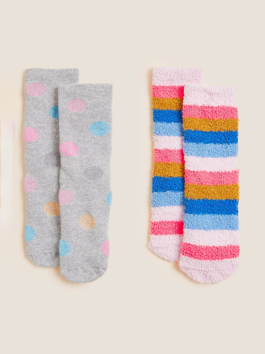 Buy Marks & Spencer Pack Of 2 Self Design Ankle Length Socks Socks
