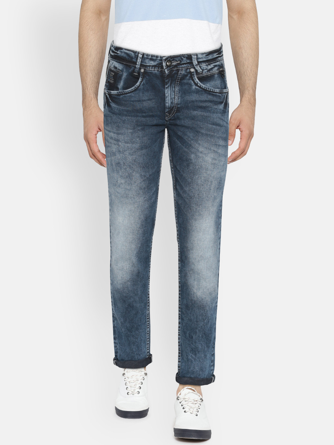 Buy Mufti Men Blue Skinny Fit Mid Rise Clean Look Stretchable Jeans - Jeans for Men 2124657 | Myntra