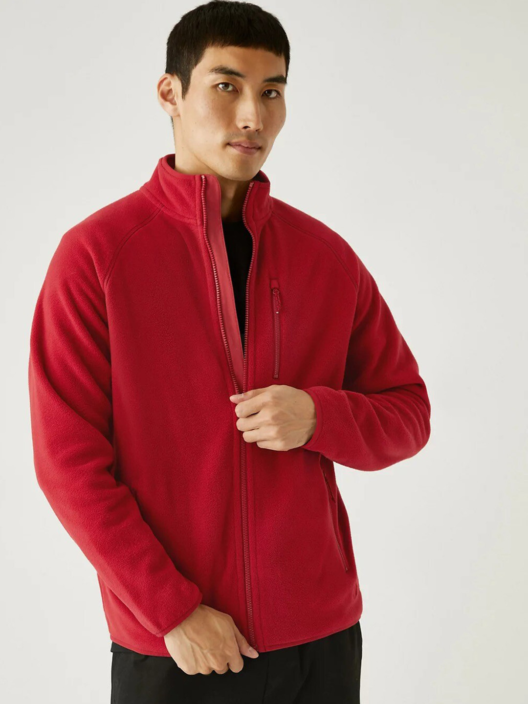 Buy Marks & Spencer Men Mock Collar Lightweight Open Front Jacket ...