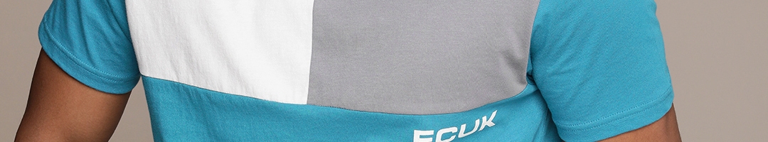 Buy FCUK Colourblocked Pure Cotton T Shirt - Tshirts for Men 21250282 ...
