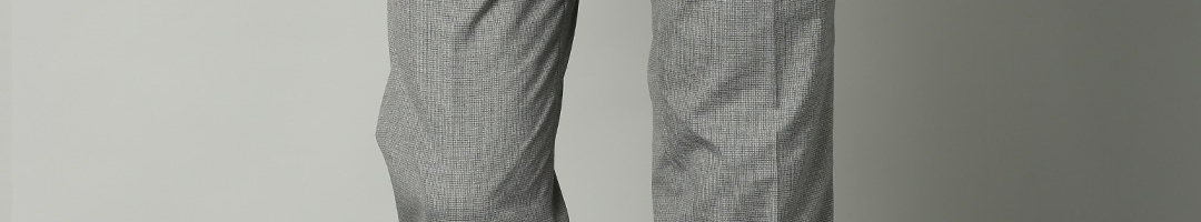 Buy Marks & Spencer Men Grey Regular Fit Formal Trousers - Trousers for ...