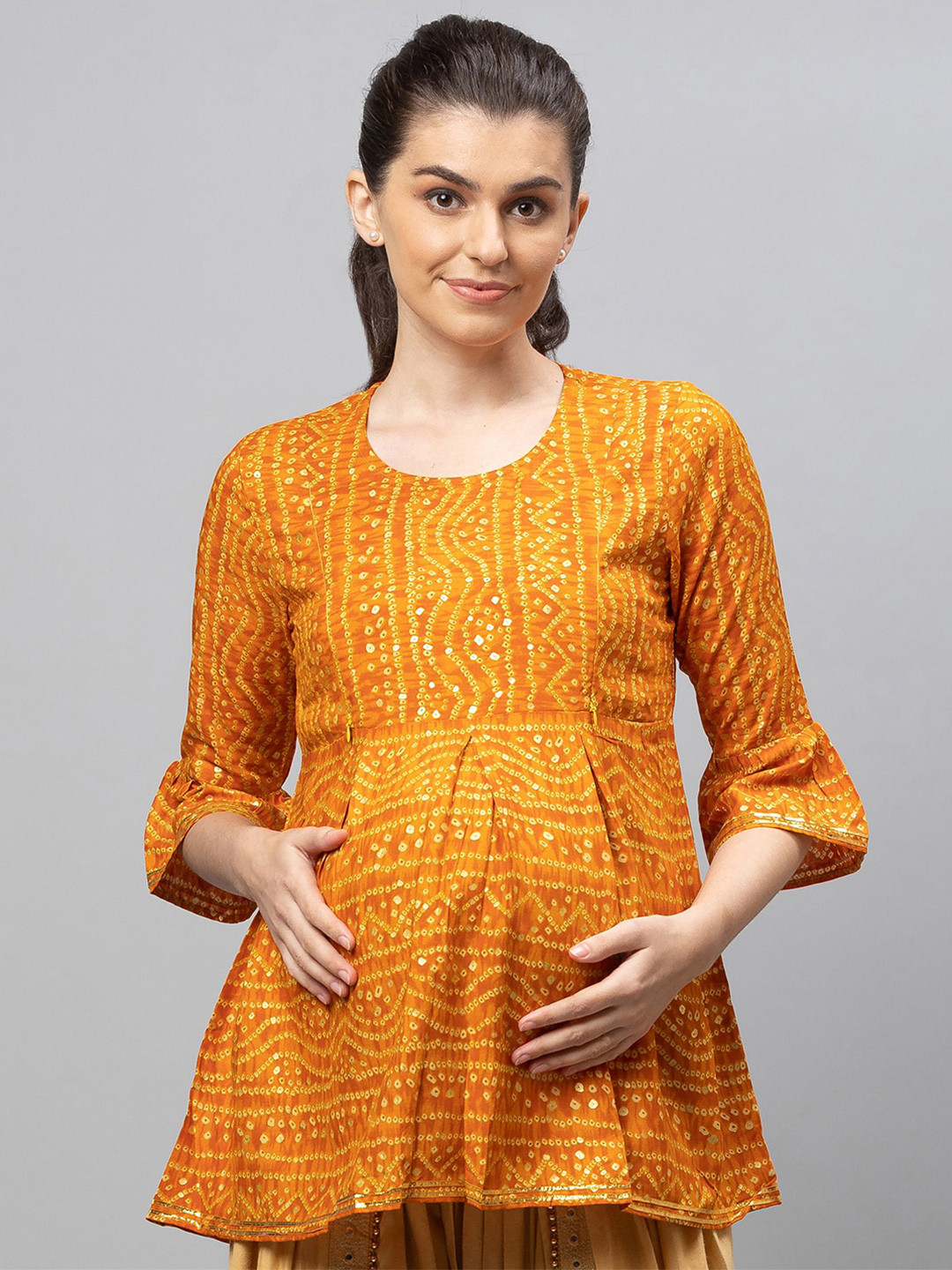 Buy AV2 Bandhani Printed Maternity A Line Top Tops for Women 21260074