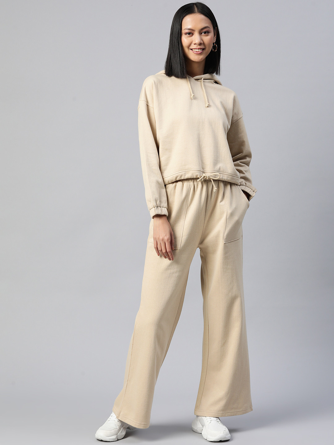 Buy Laabha Women Beige Solid Track Suit Tracksuits for Women 21261298
