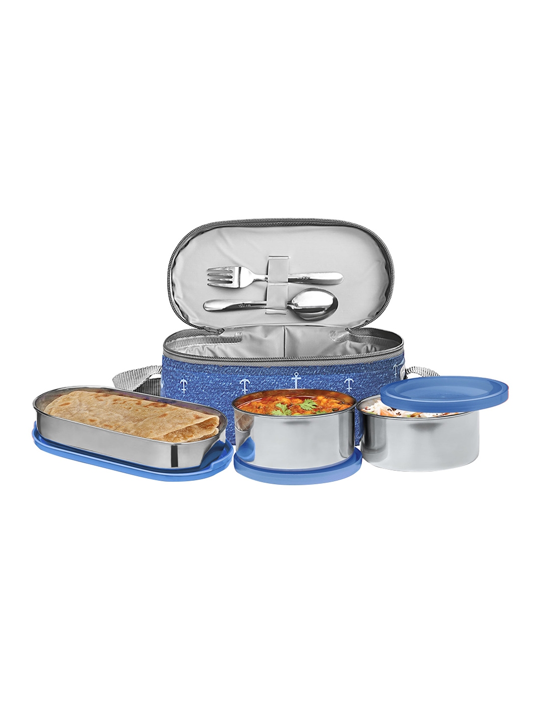 Buy Milton Corporate Lunch Blue Set Of 3 Stainless Steel Leak Proof