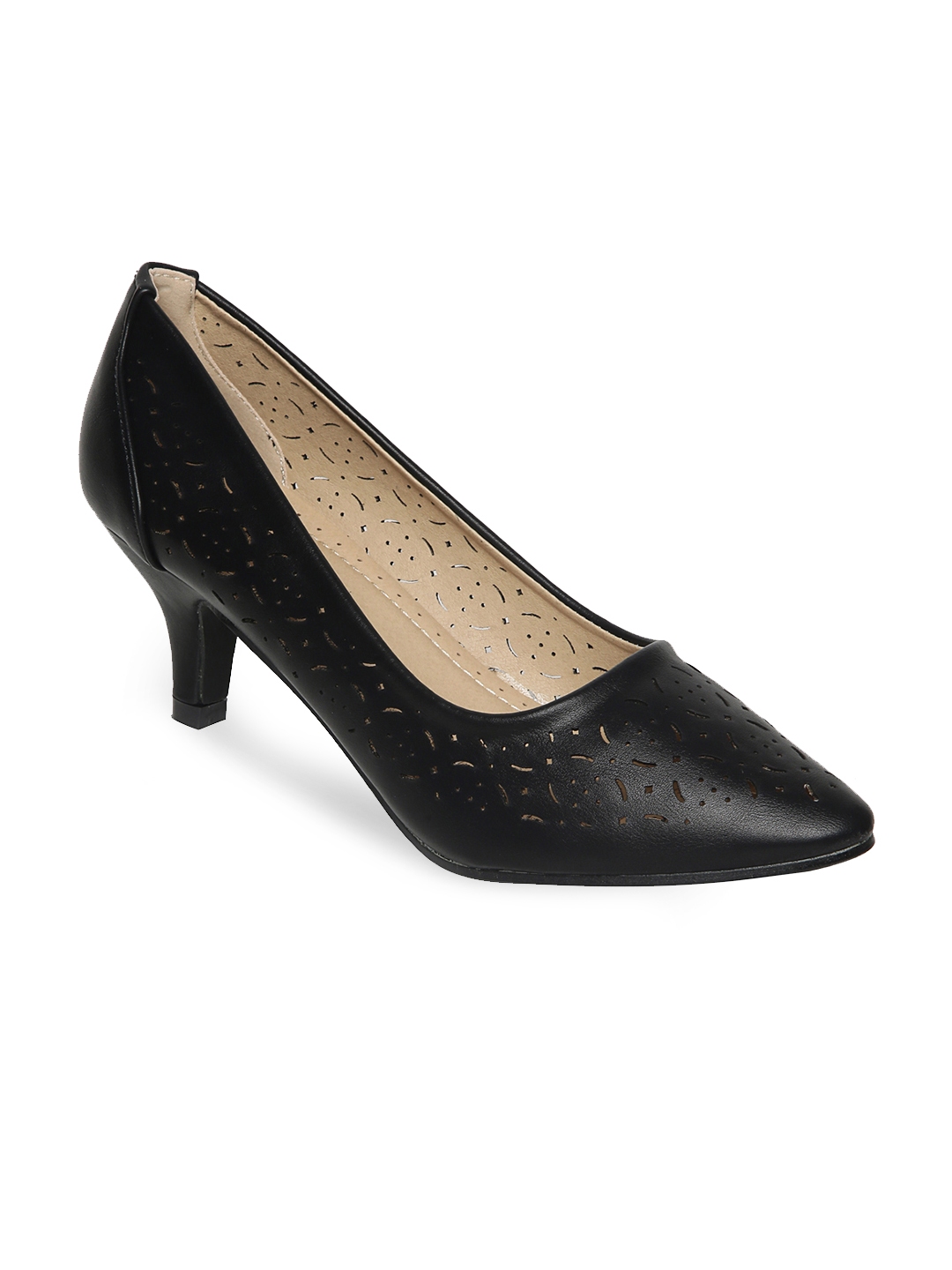 Buy Flat N Heels Women Black Solid Pumps - Heels for Women 2126992 | Myntra