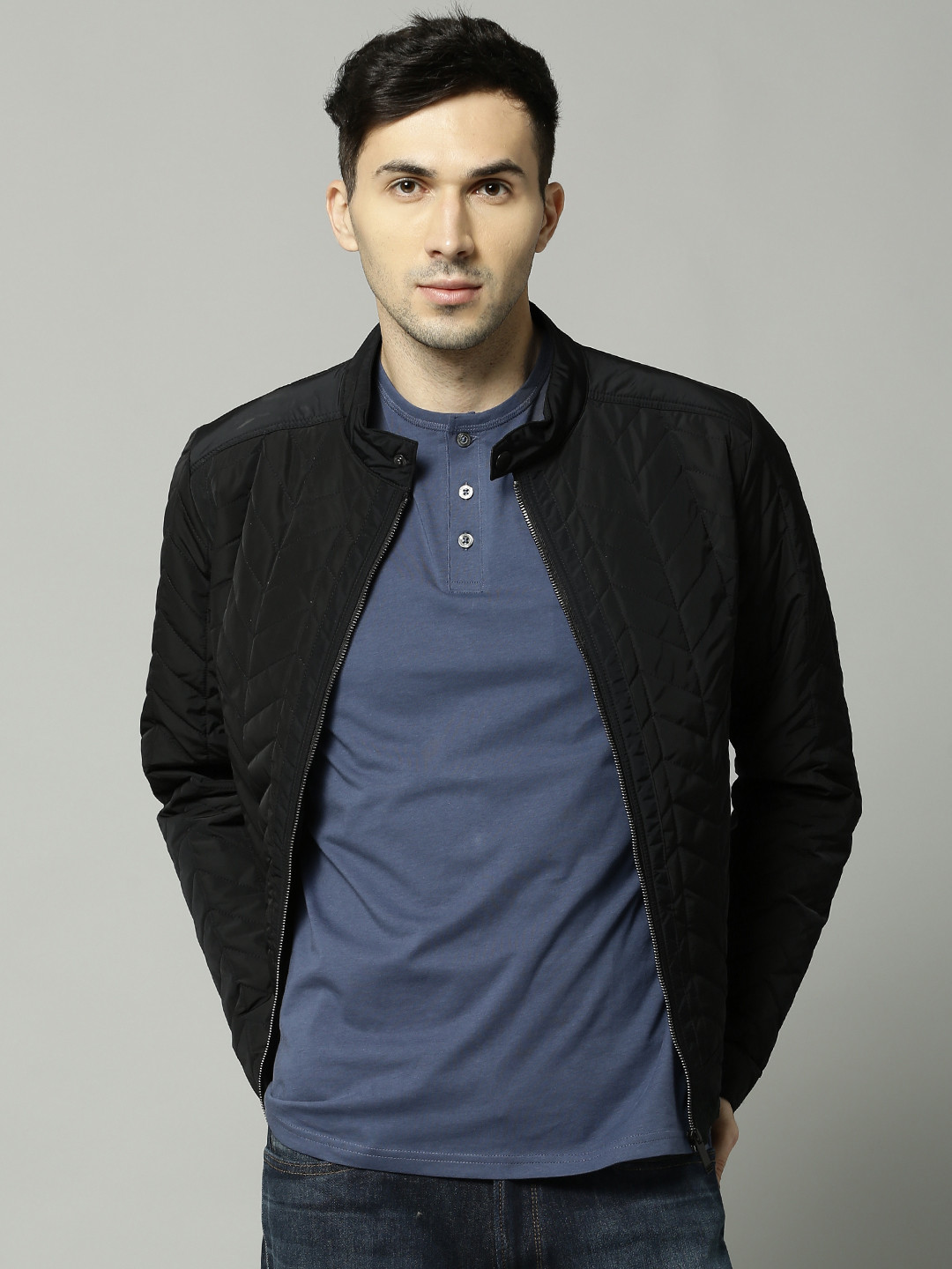 Buy Marks & Spencer Men Black Solid Quilted Jacket Jackets for Men