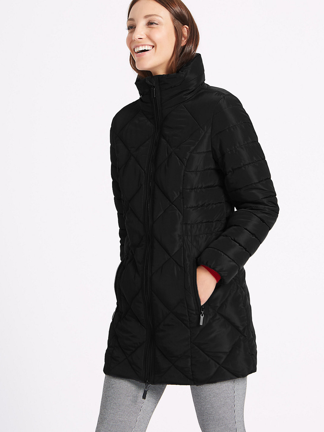 Buy Marks & Spencer Women Black Solid Longline Puffer Jacket Jackets for Women 2127174 Myntra