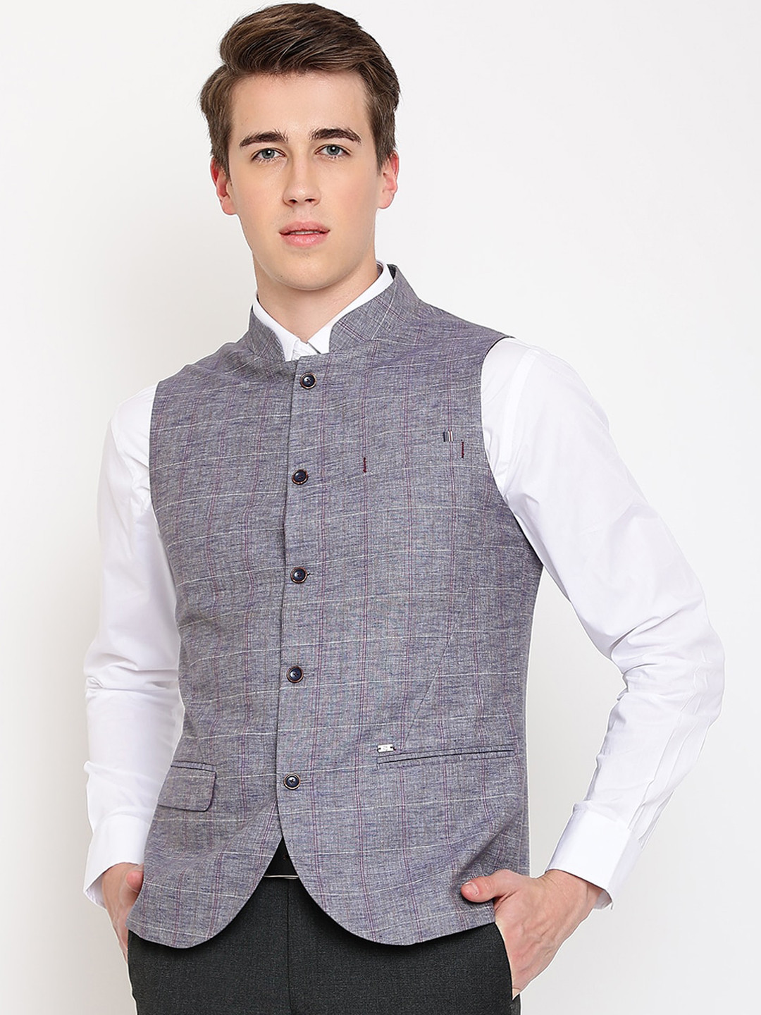 Buy Cantabil Men Woven Design Cotton Waistcoat Waistcoat for Men