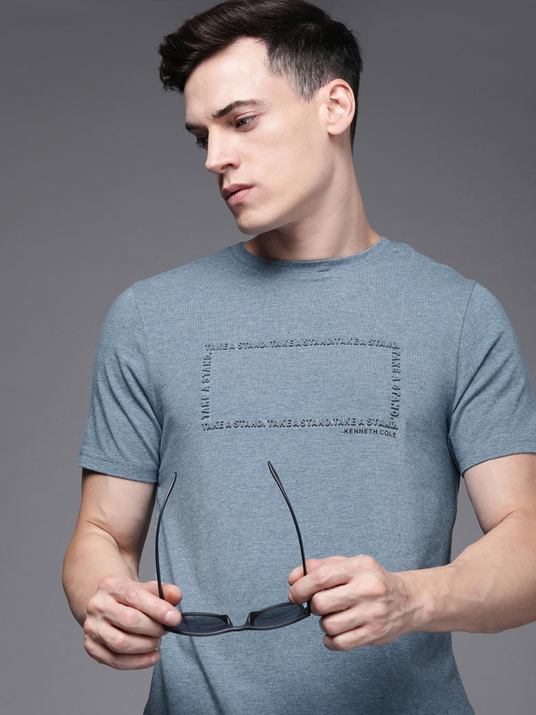 Buy Kenneth Cole Typography Embossed T Shirt - Tshirts for Men 21273022 ...