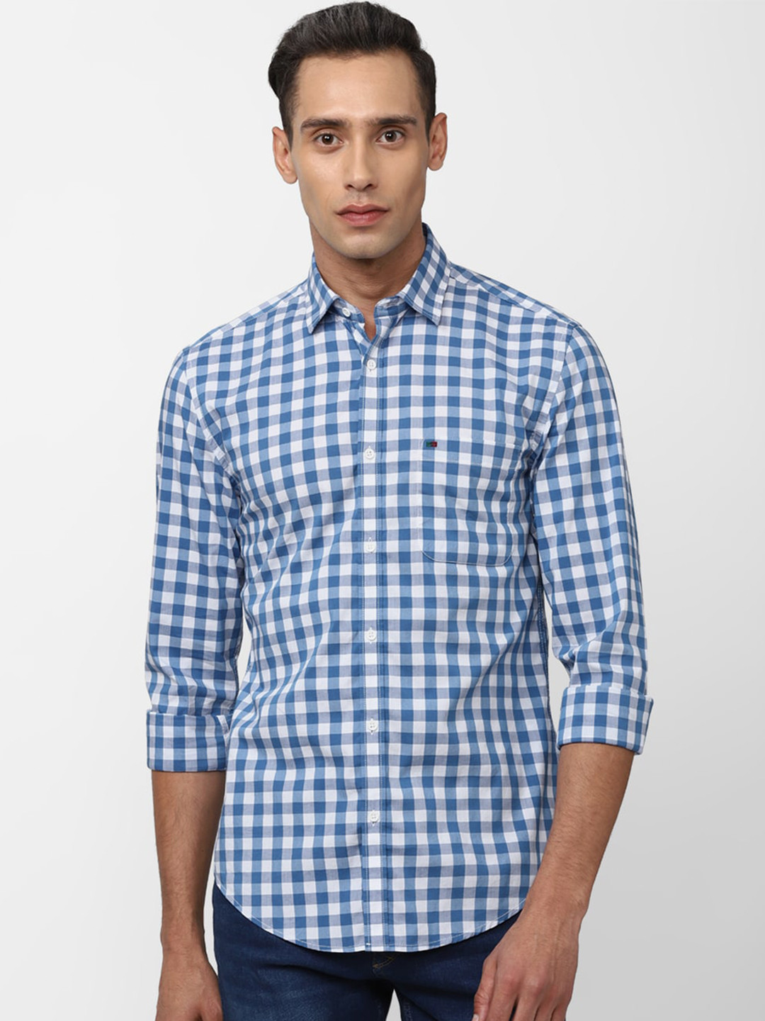 Buy Peter England Casuals Men Slim Fit Gingham Checks Checked Casual