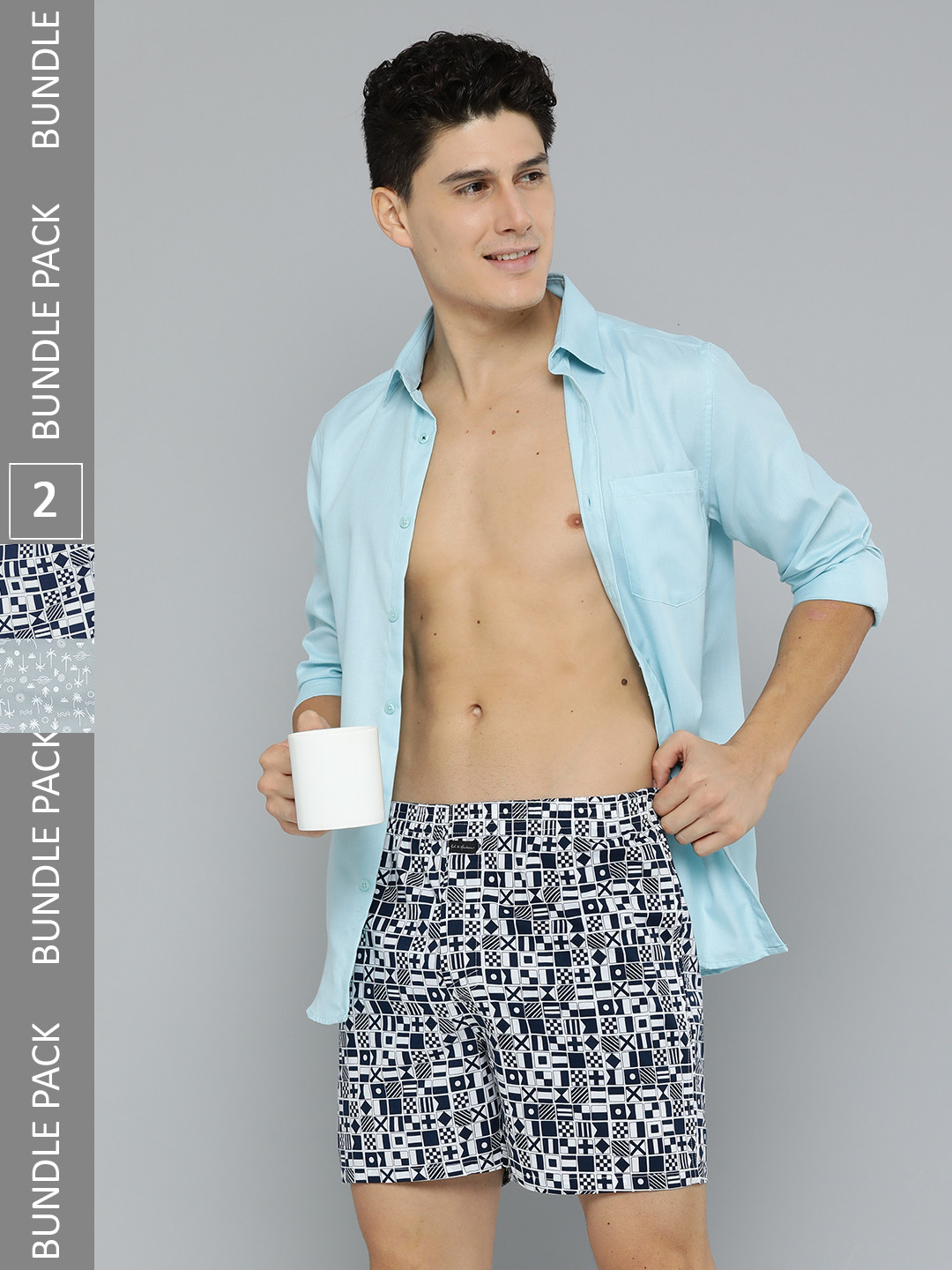 Buy Mast & Harbour Men Pack Of 2 Printed Pure Cotton Boxers Boxers