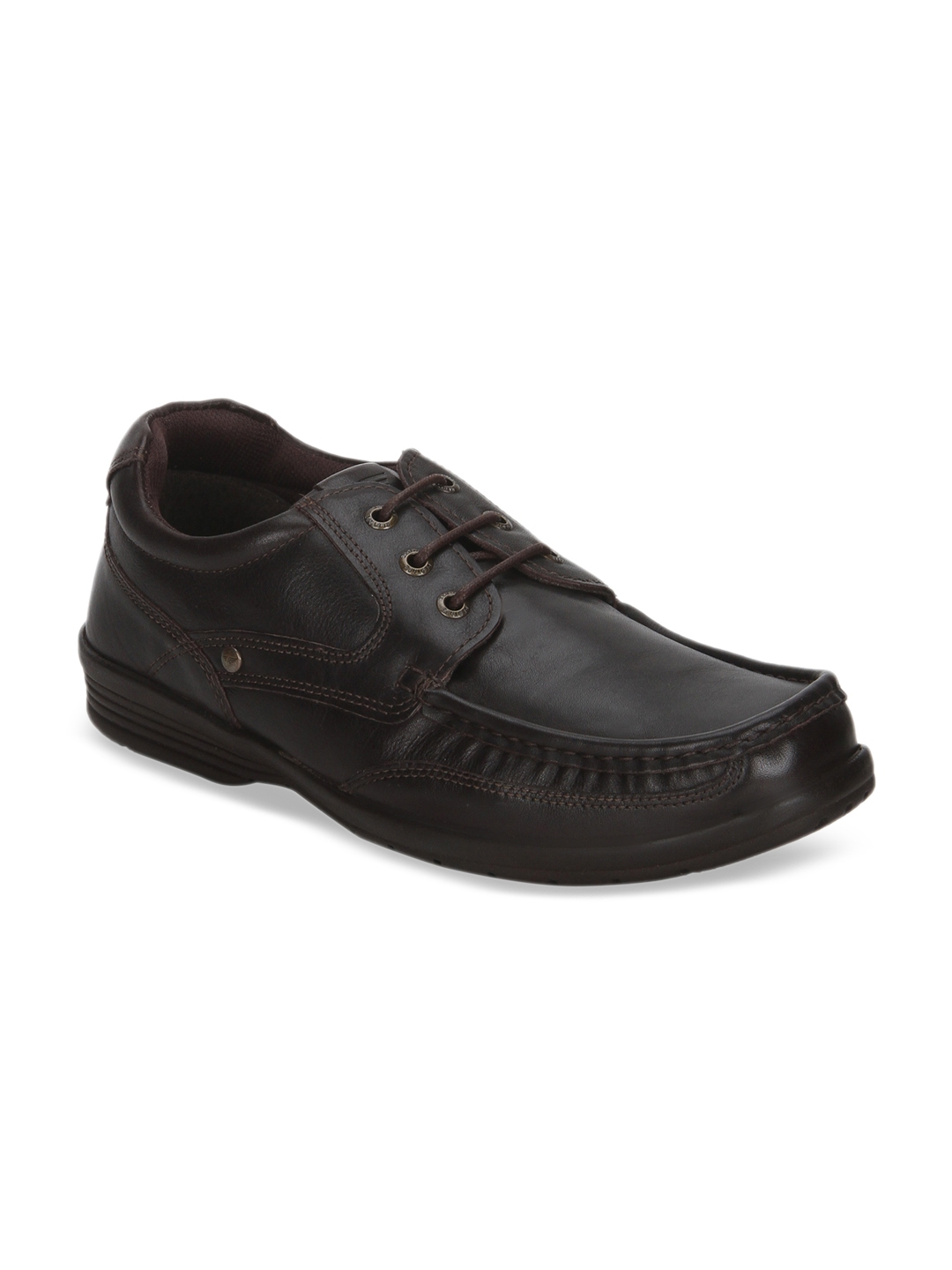 red tape men's dark brown derby shoes