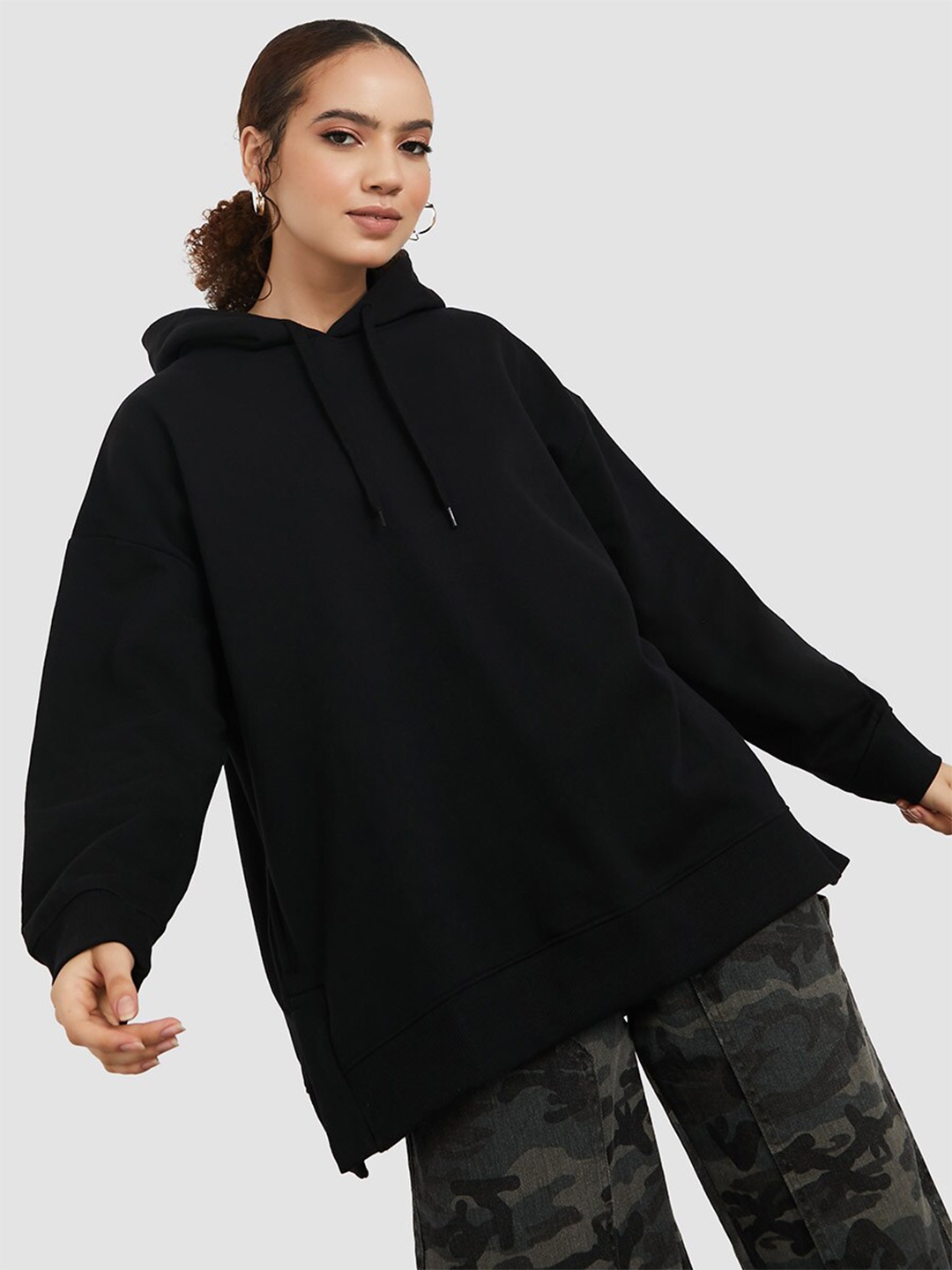 Buy Styli Women Hooded Cotton Sweatshirt - Sweatshirts for Women ...