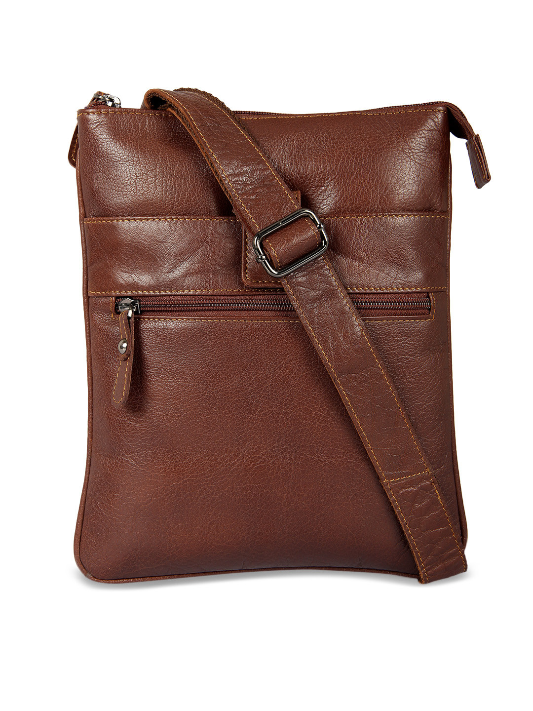 Buy Leather Zentrum Unisex Tan Brown Leather Messenger Bag Messenger