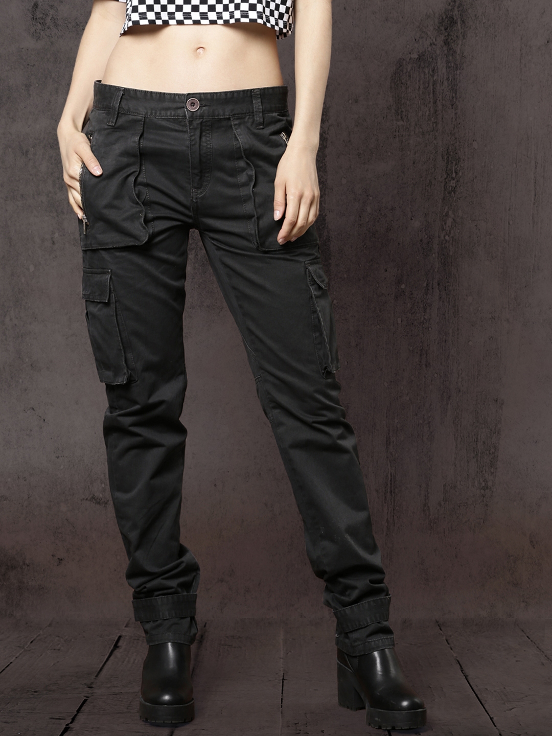 women's black cargos