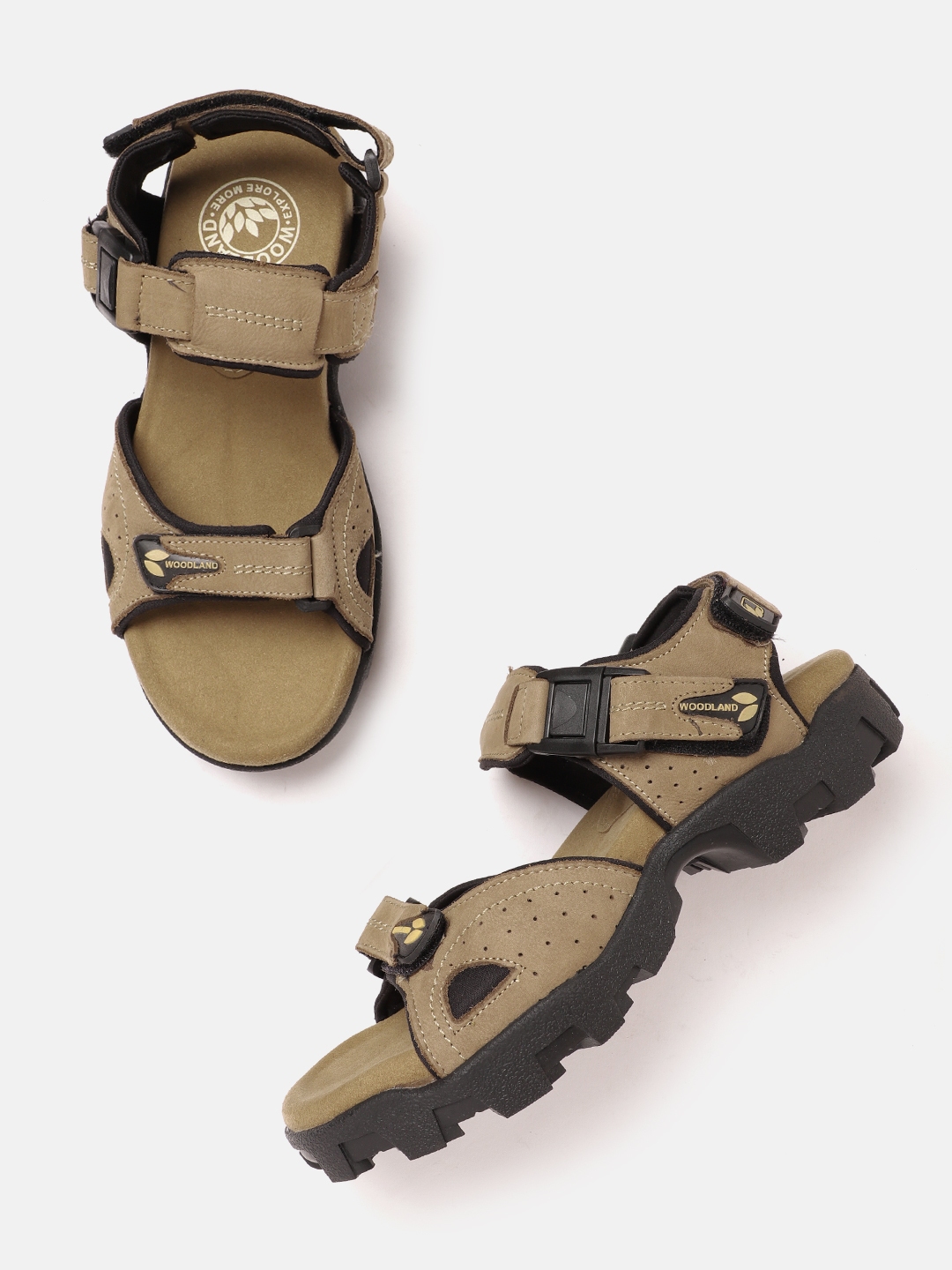Buy Woodland Men Nubuck Leather Comfort Sandals - Sandals for Men ...