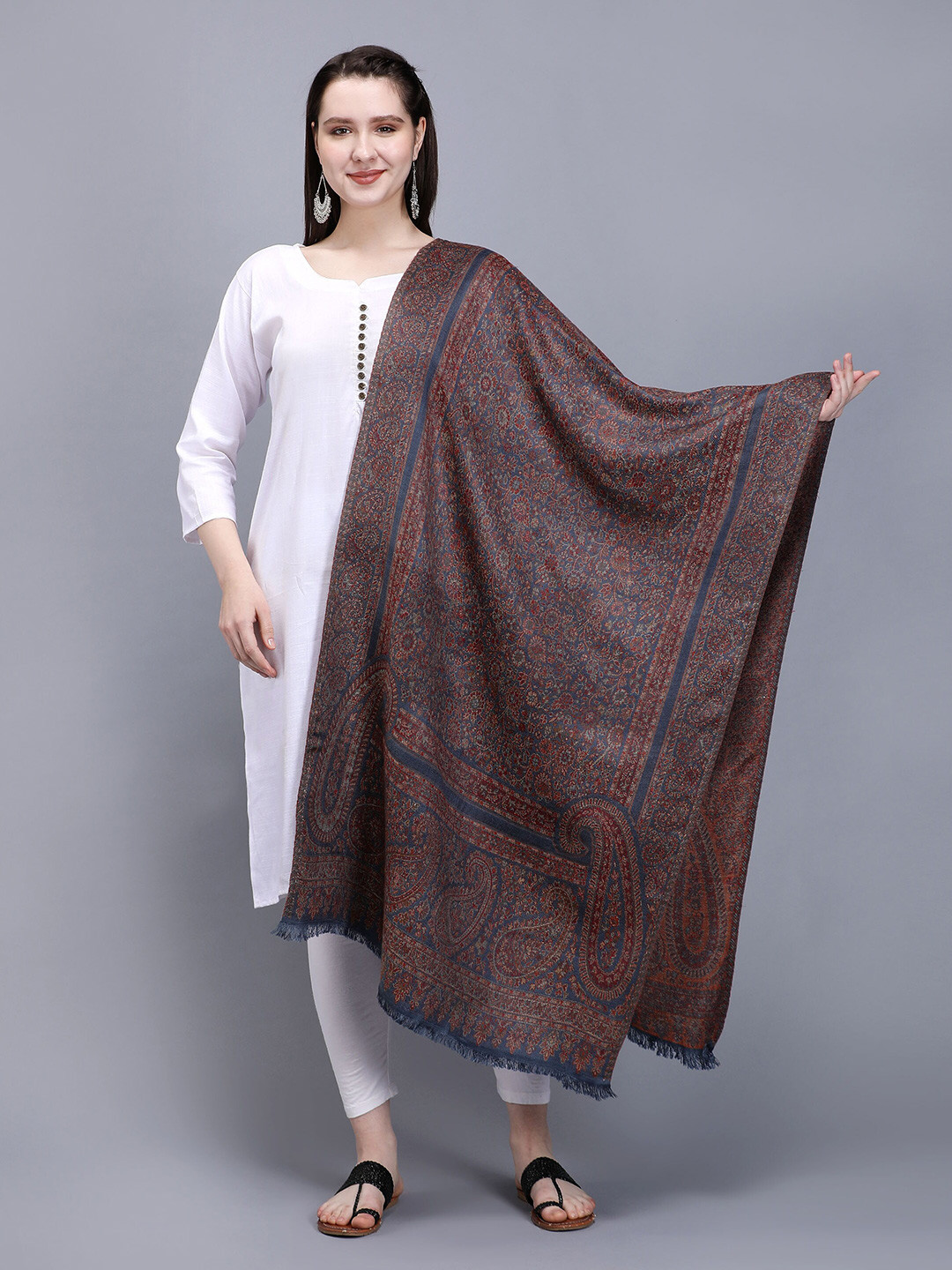 Buy Zamour Women Woven Design Acrylic Stole Stoles for Women 21302962