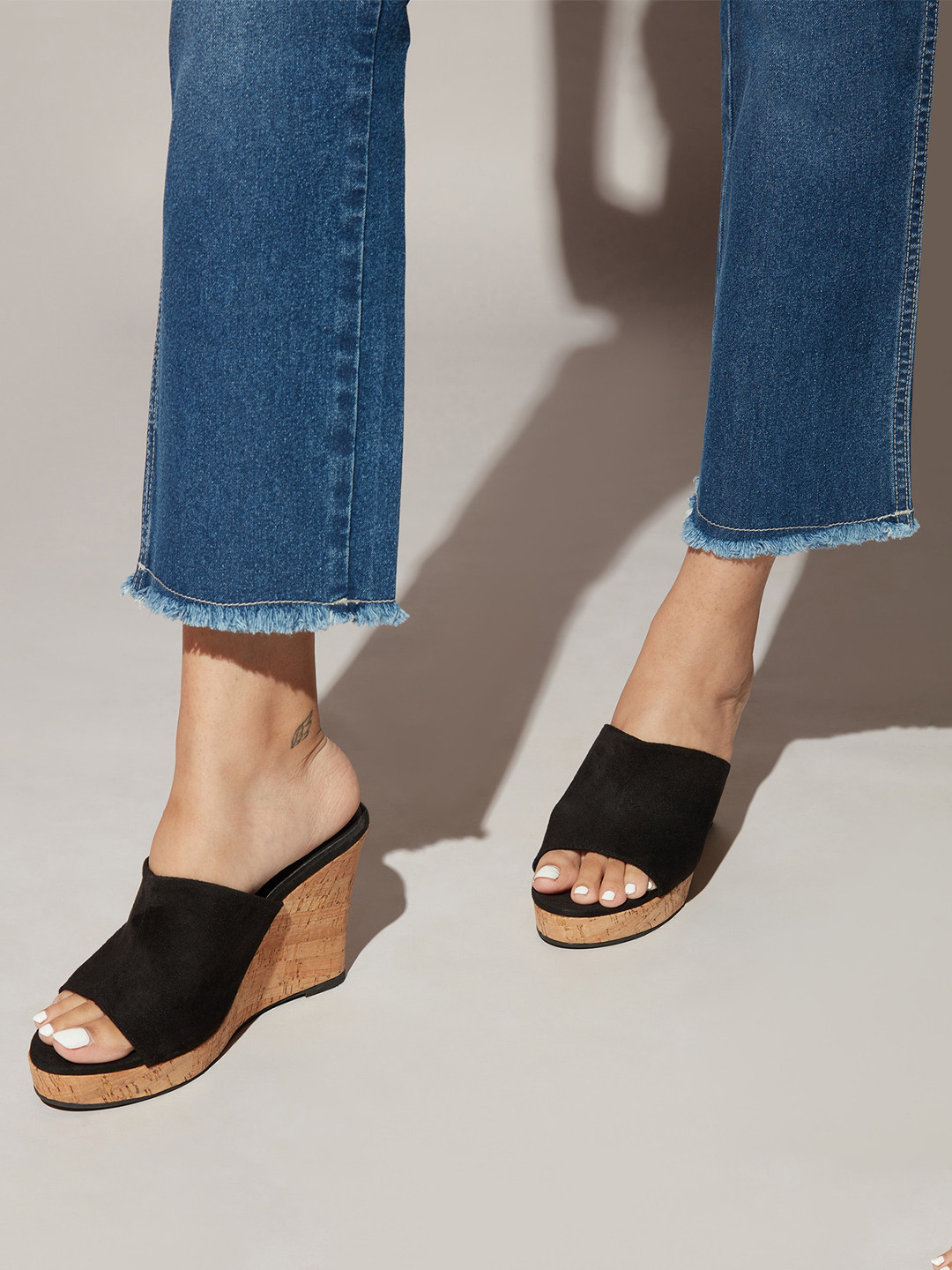 suede wedge heels
