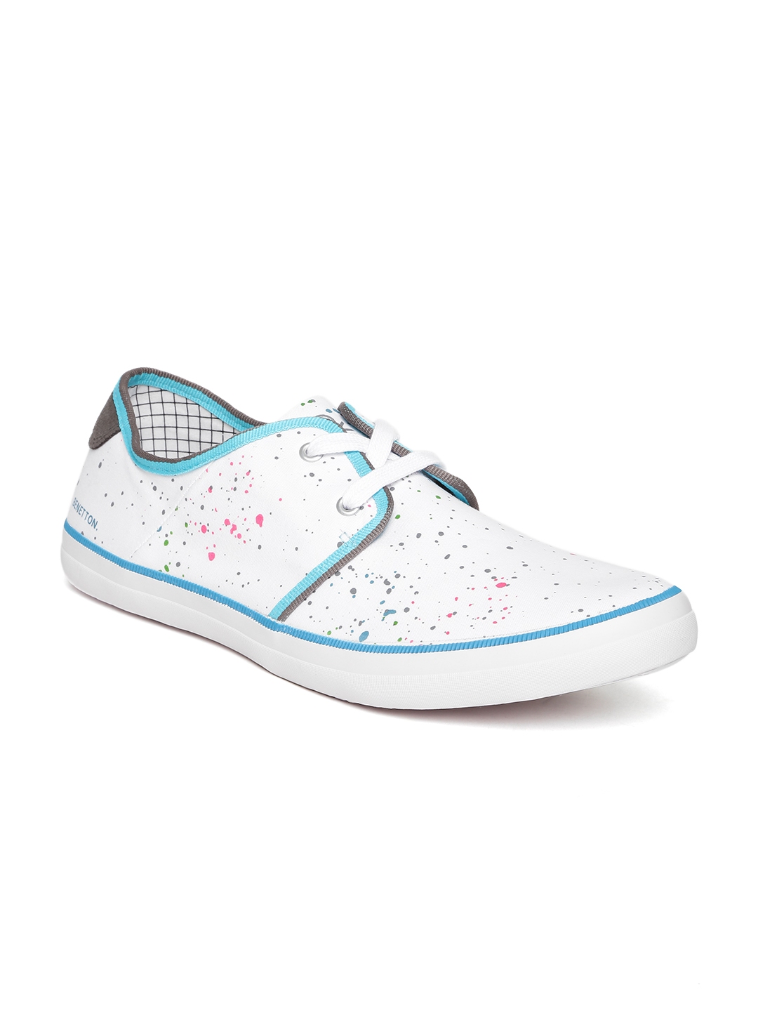 united colors of benetton men white textured sneakers
