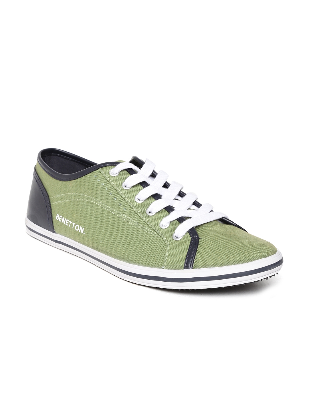 Buy United Colors Of Benetton Men Olive Green Canvas Sneakers - Casual ...