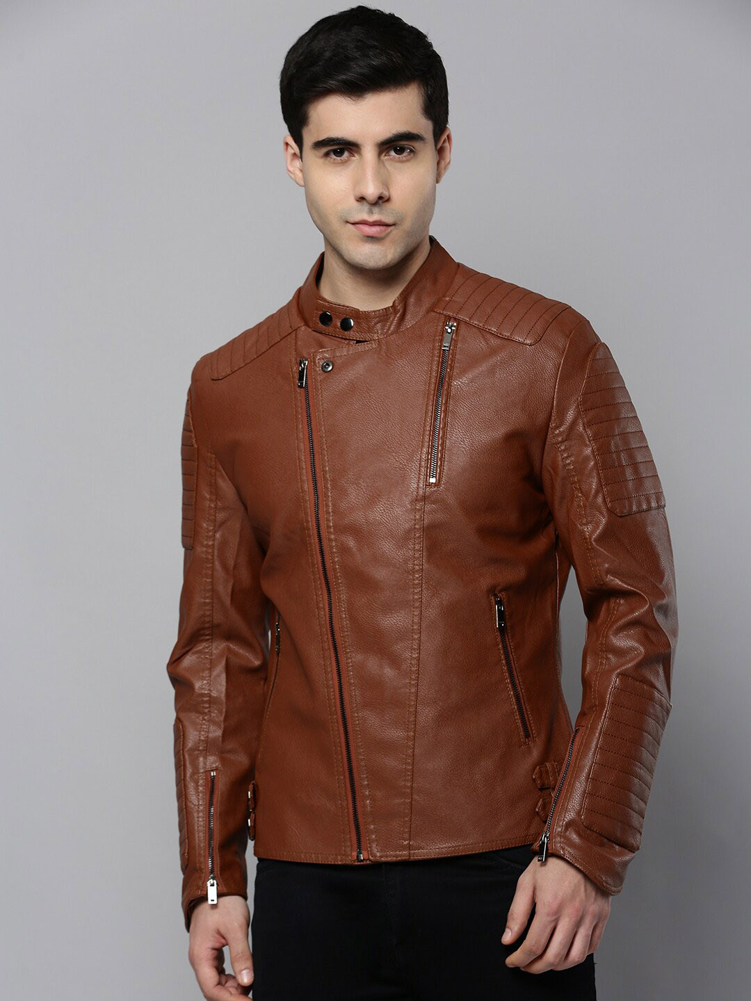 Buy SHOWOFF Men Leather Biker Jacket Jackets for Men 21318024 Myntra