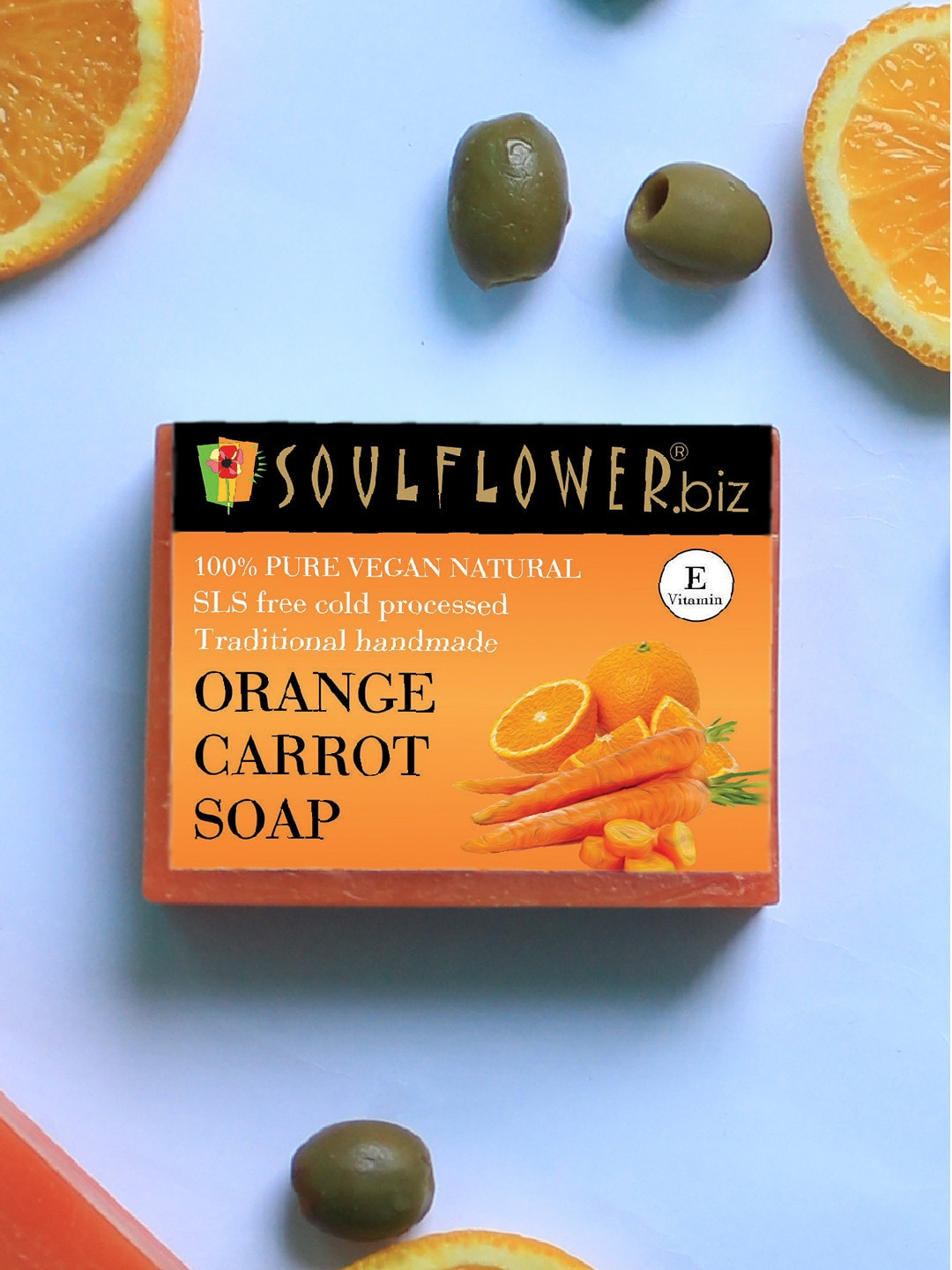 Buy Soulflower Set Of 2 Orange Carrot Handmade Soaps For Sensitive & Irritated Skin 150 G Each