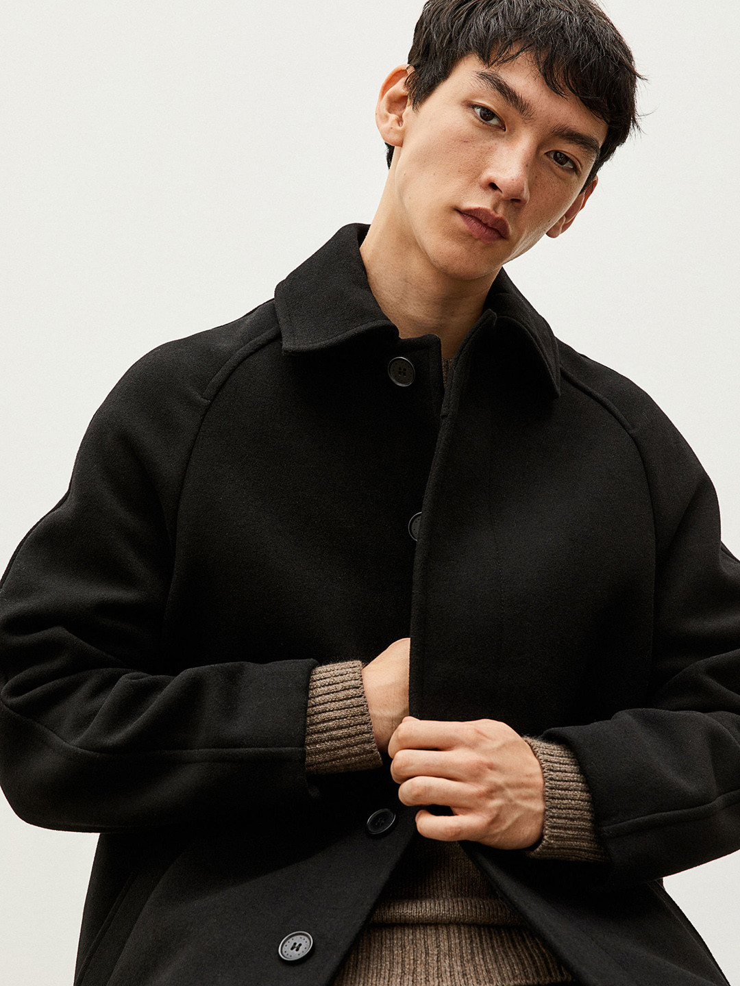 Buy H&M Men Felted Wool Blend Car Coat Coats for Men 21325712 Myntra