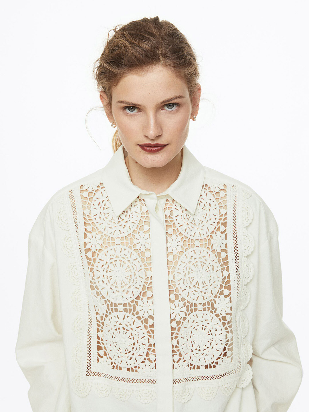 Buy H&M Women Lace Detail Shirt Shirts for Women 21325996 Myntra