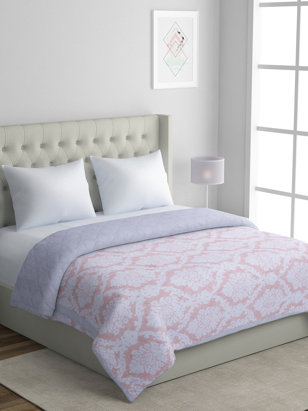 Buy A Homes Grace Bluebird Peach Coloured Microfiber AC Room 120 GSM