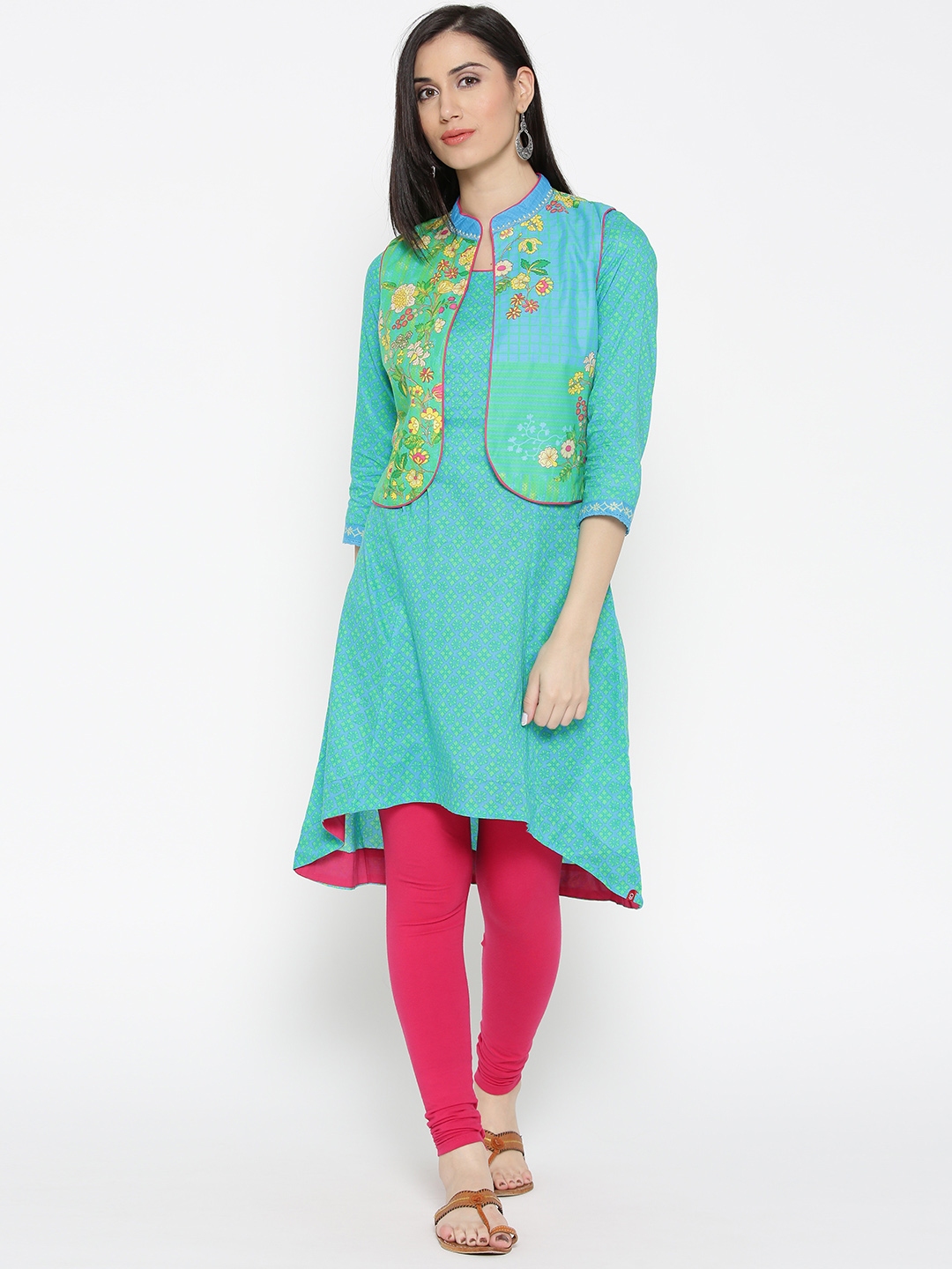 kurti with jacket on myntra