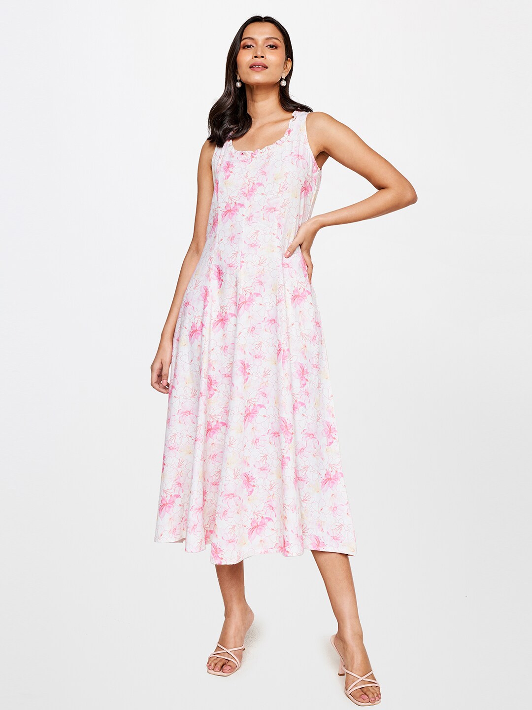 Buy AND Floral Printed Fit & Flare Midi Dress - Dresses for Women ...