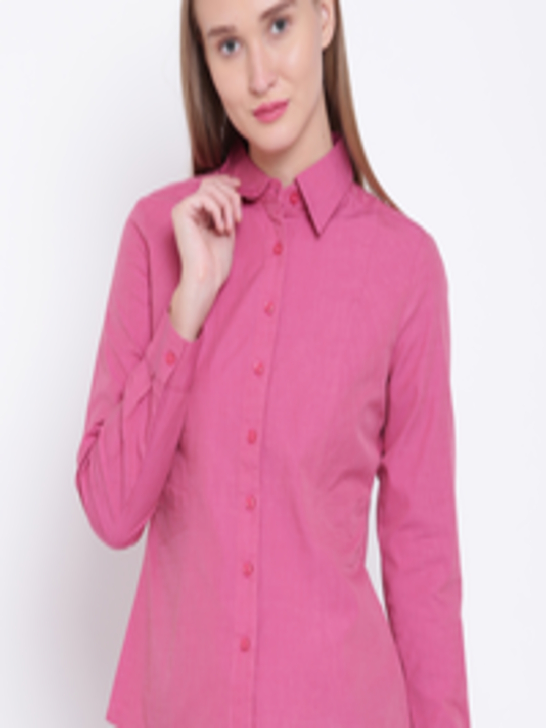 Buy Wills Lifestyle Women Pink Regular Fit Solid Formal Shirt - Shirts ...