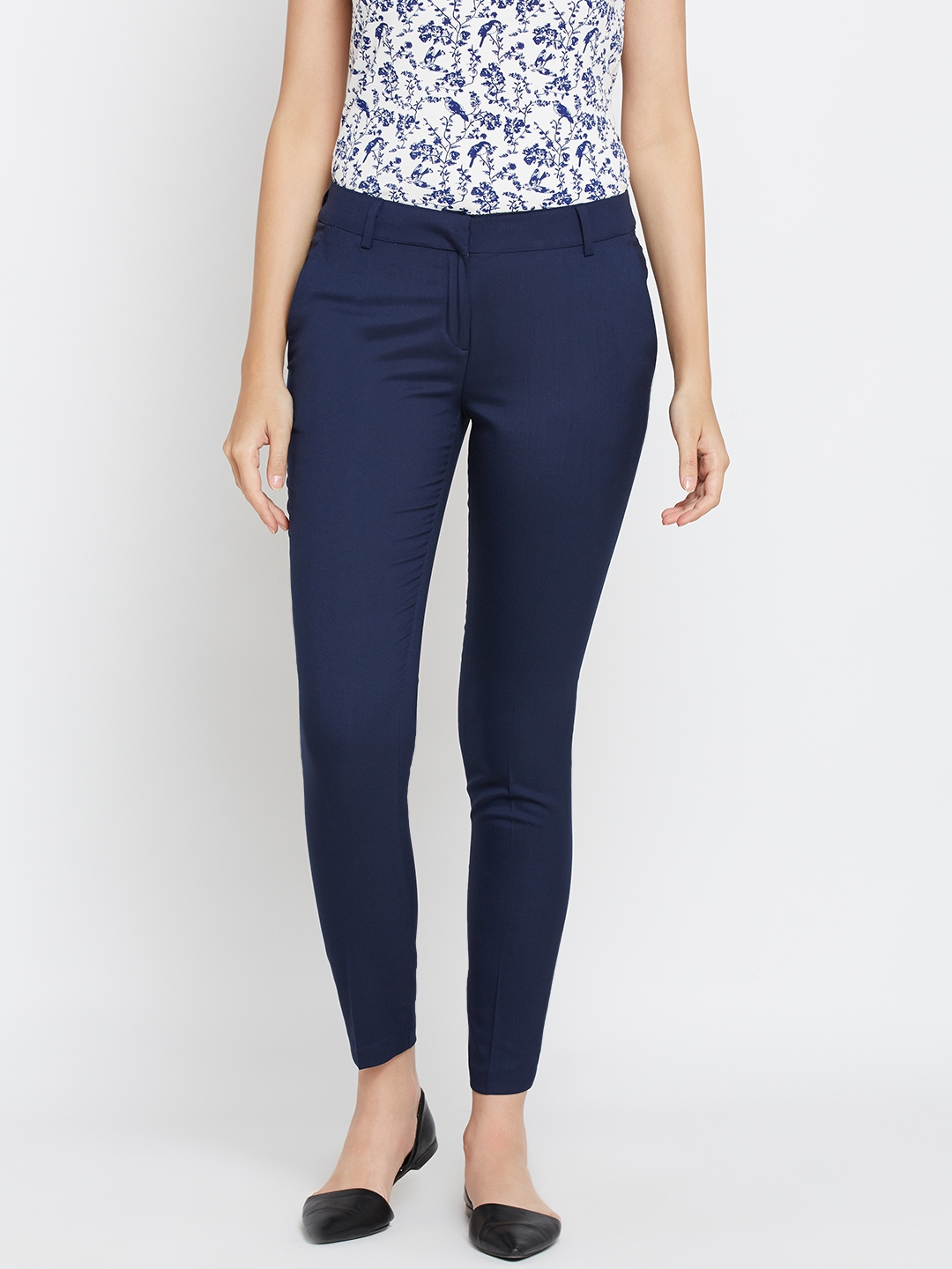 navy blue formal trousers ladies