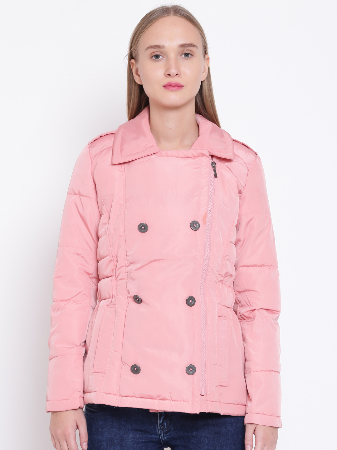 Buy Wills Lifestyle Women Pink Solid Quilted Jacket Jackets for Women