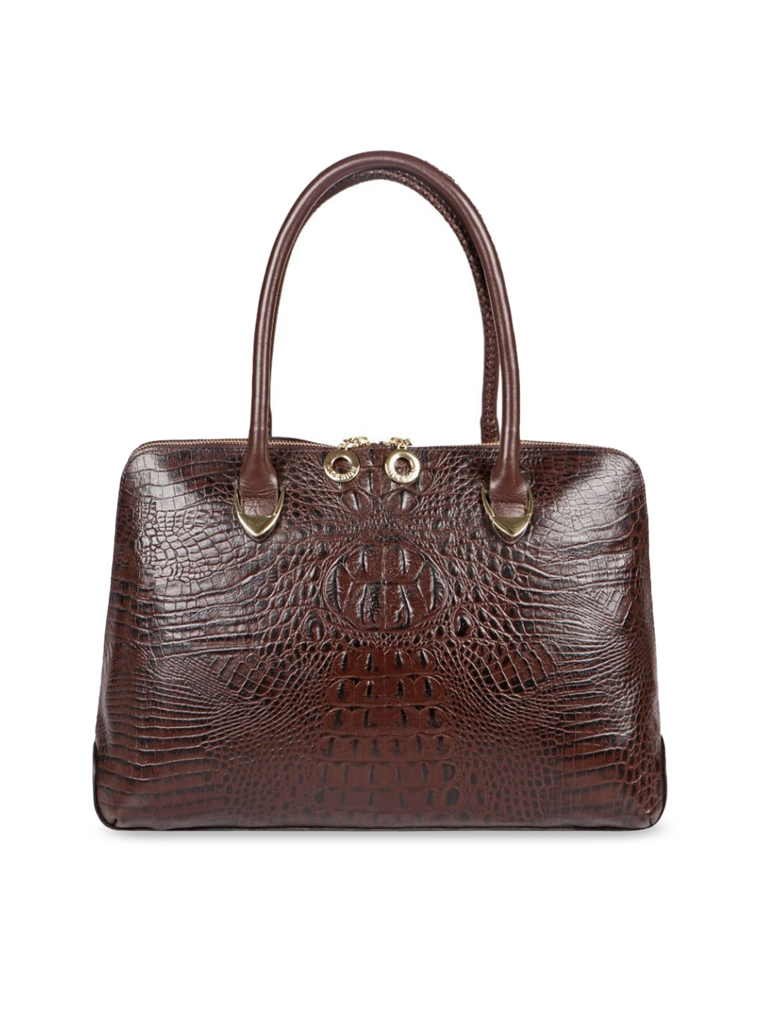 Buy Hidesign Brown Animal Textured Leather Swagger Handheld Bag With Tasselled Handbags for