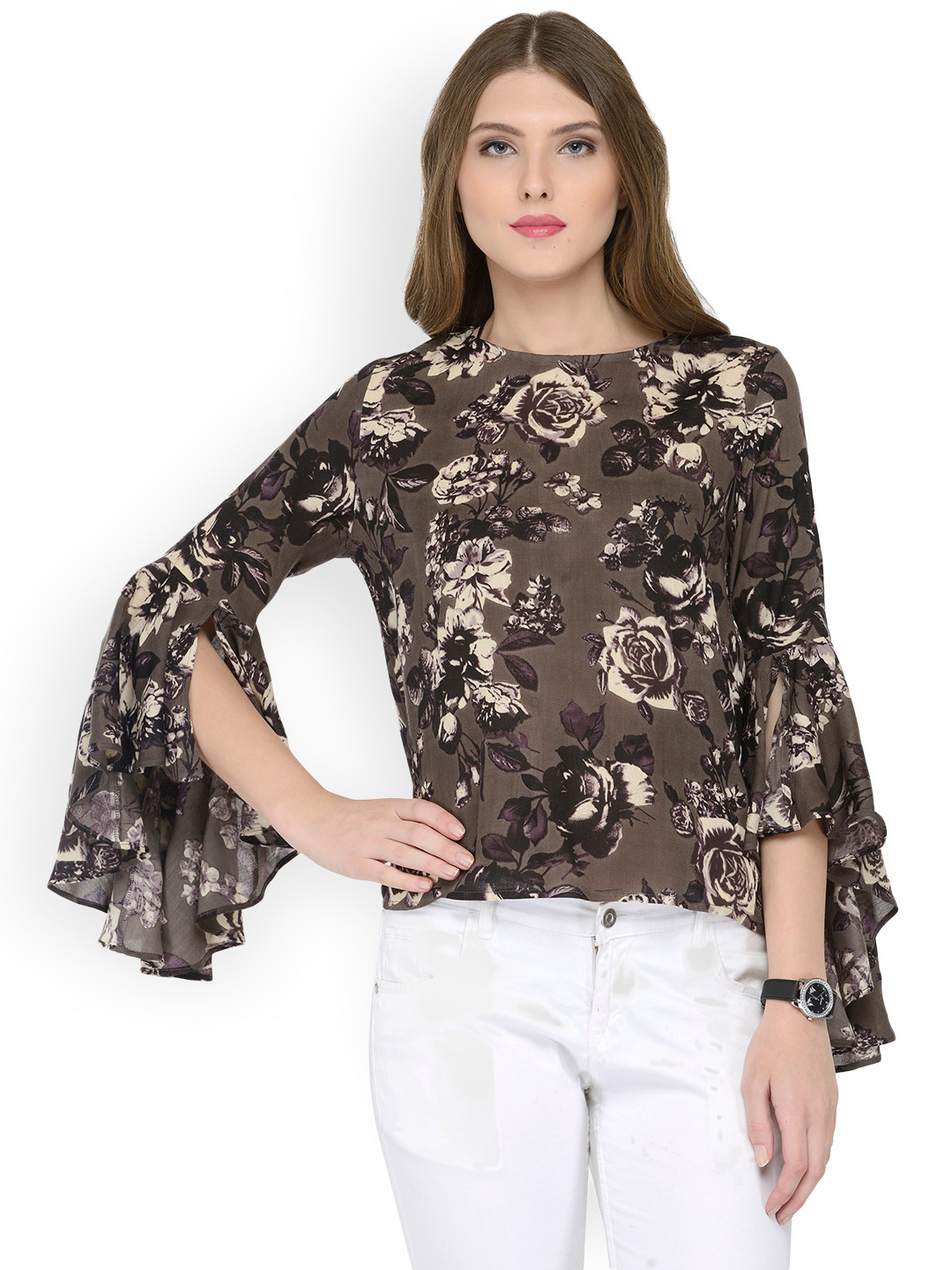 Buy Envy Me Women Brown Printed Top Tops for Women 2134194 Myntra