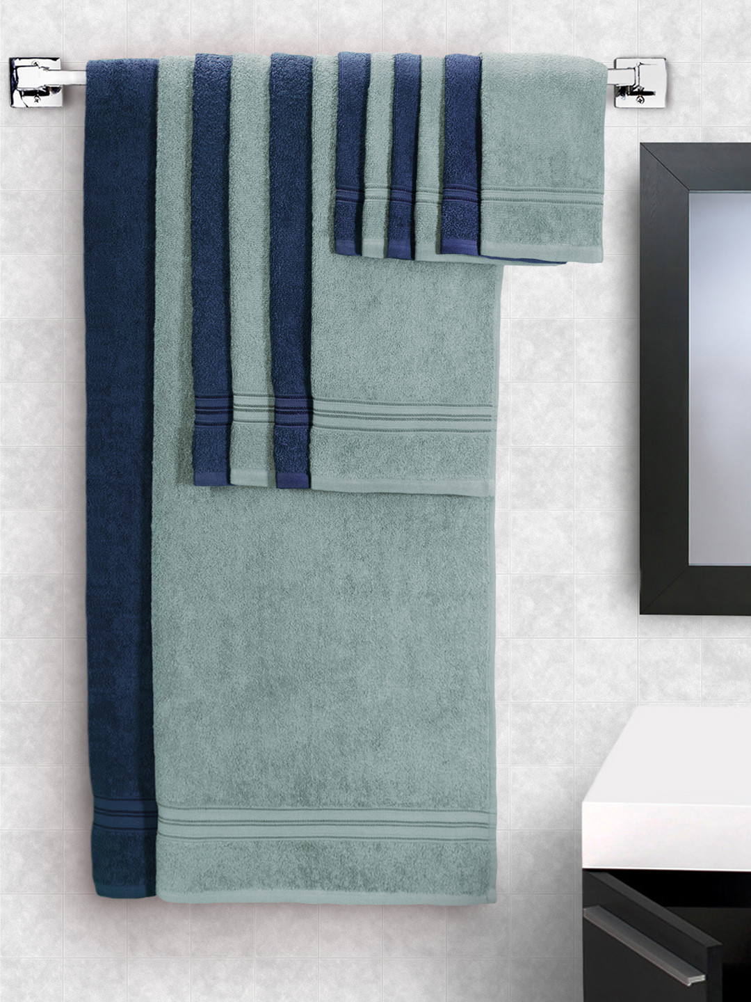 Buy Swiss Republic Set Of 12 Cotton 450 GSM Towels Towel Set for