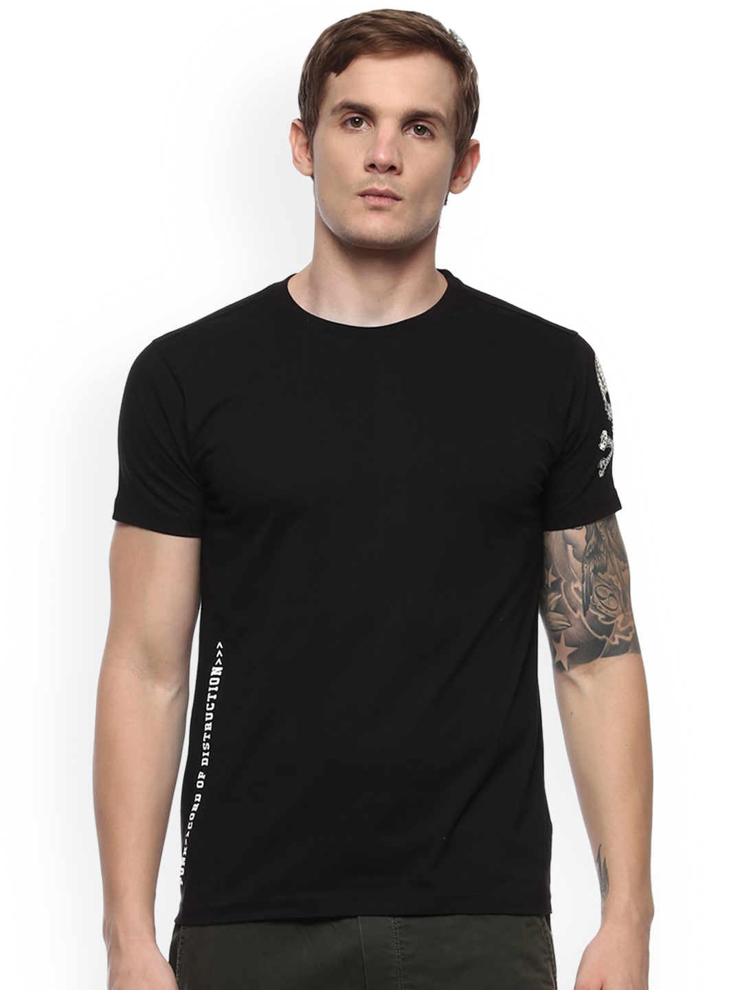 Buy PUNK Men Black Solid Round Neck T Shirt - Tshirts for Men 2135371 ...