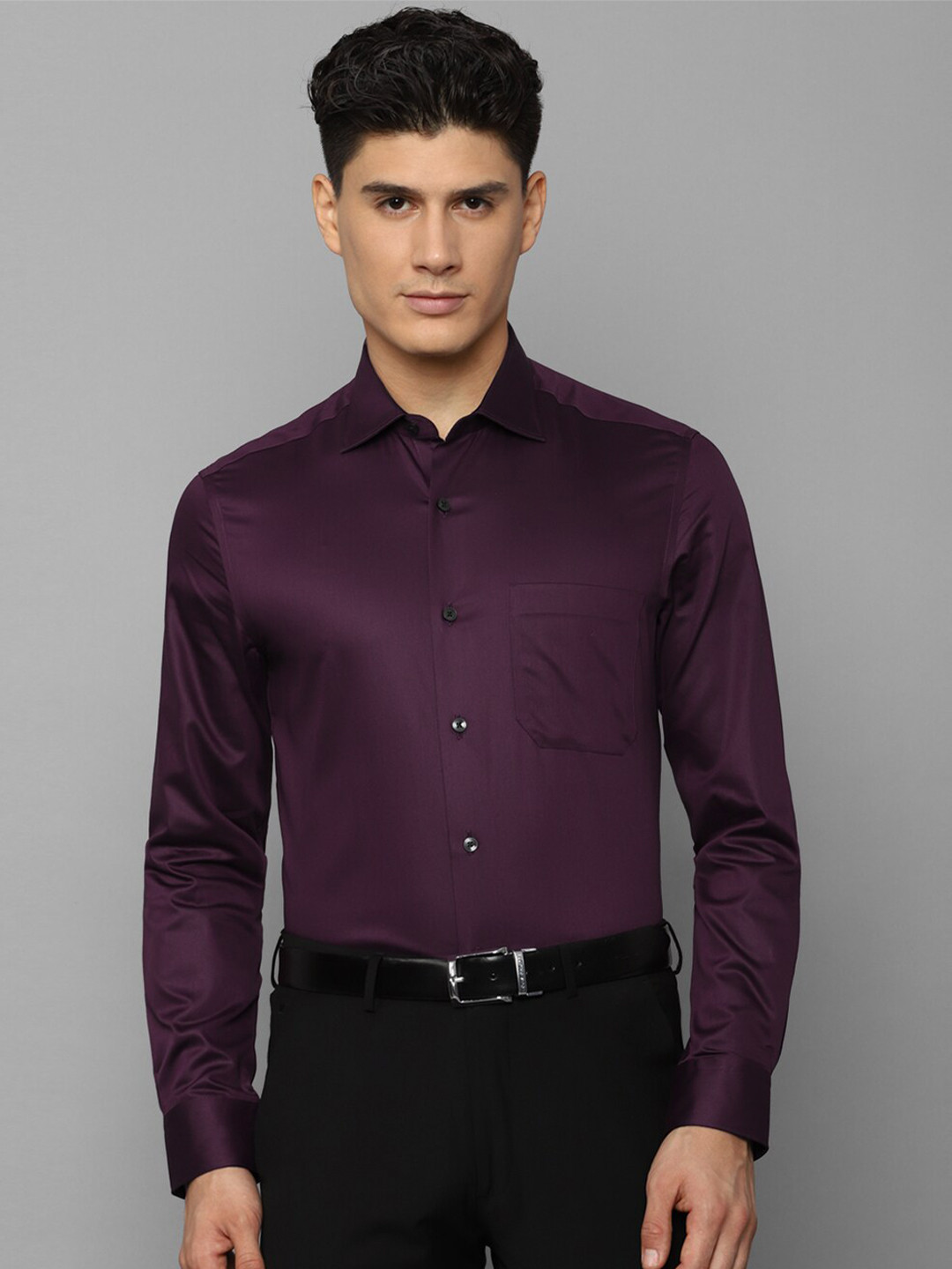 Buy Louis Philippe Gods & Kings Men Textured Slim Fit Giza Cotton
