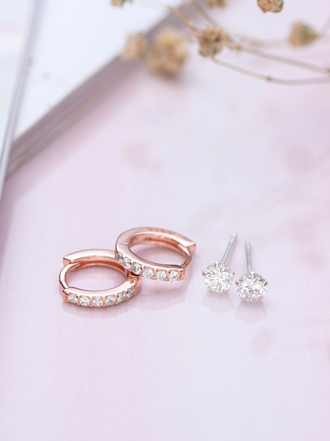 Buy Zavya Pack Of 2 92.5 Sterling Silver Circular Studs & Ear Cuffs