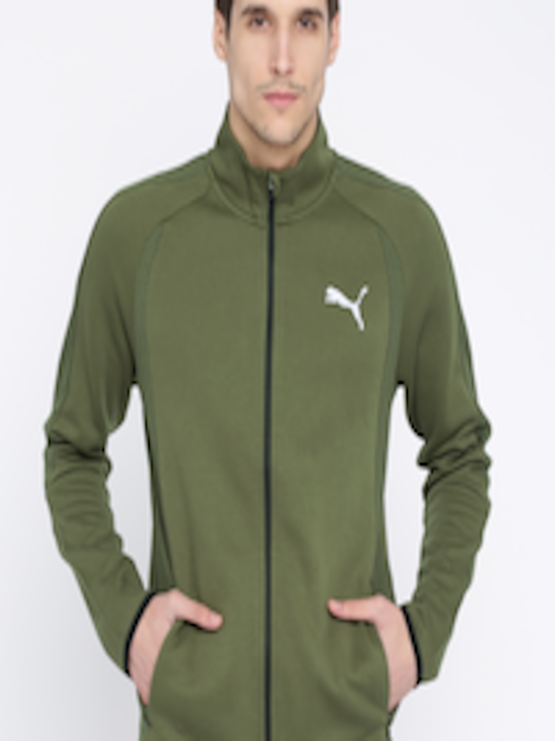 Buy Puma Men Olive Green Solid Sporty Jacket - Jackets for Men 2136794 ...