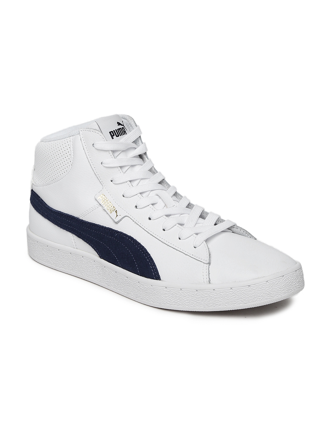 Buy Puma Men White 1948 Mid Top Leather Sneakers - Casual Shoes for Men ...