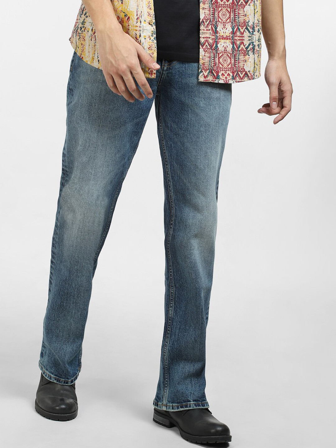 Buy Jack & Jones Men Bootcut Low Rise Heavy Fade Jeans Jeans for Men