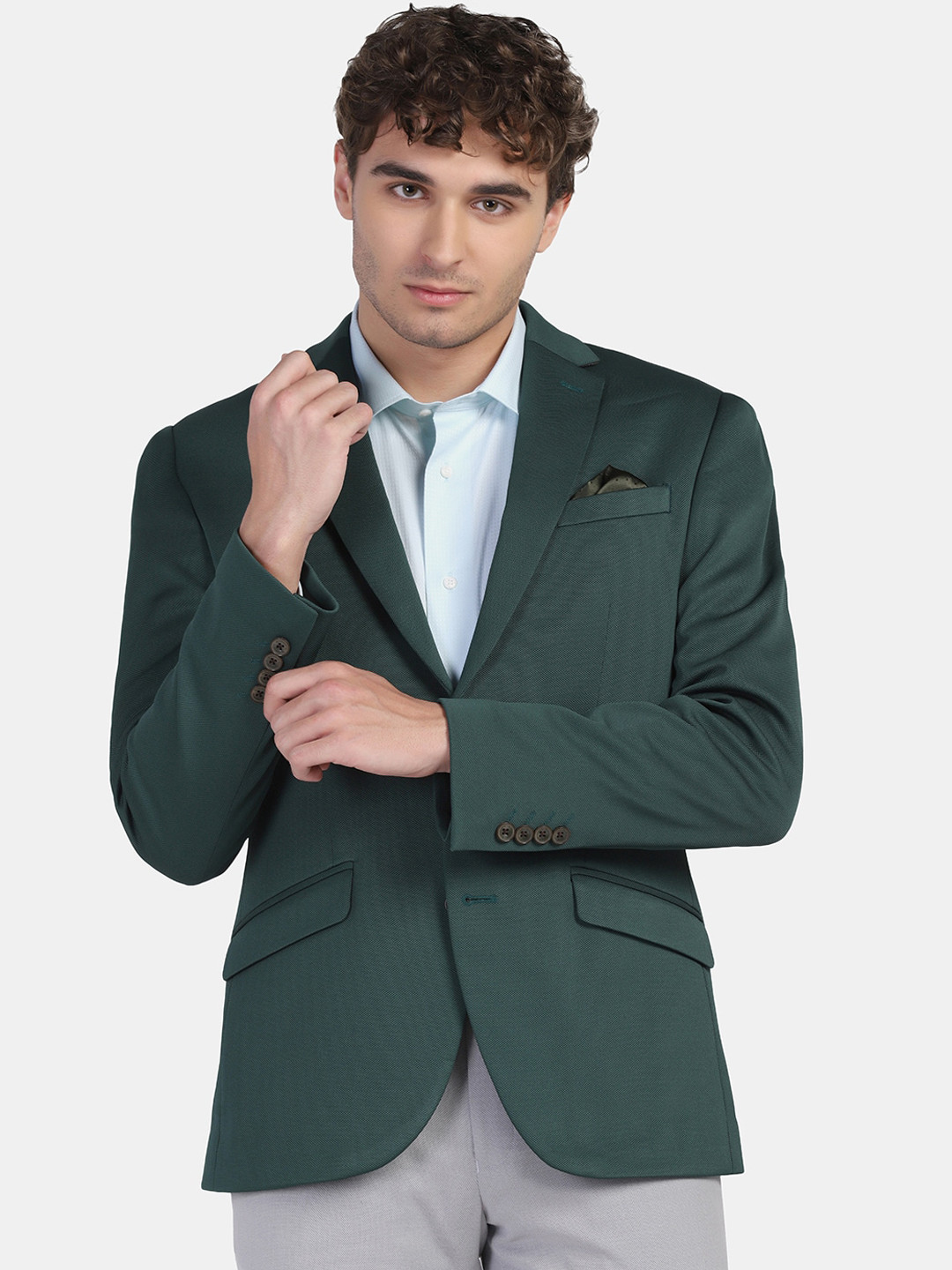 Men's Pink Single Breasted Slim Fit Blazer