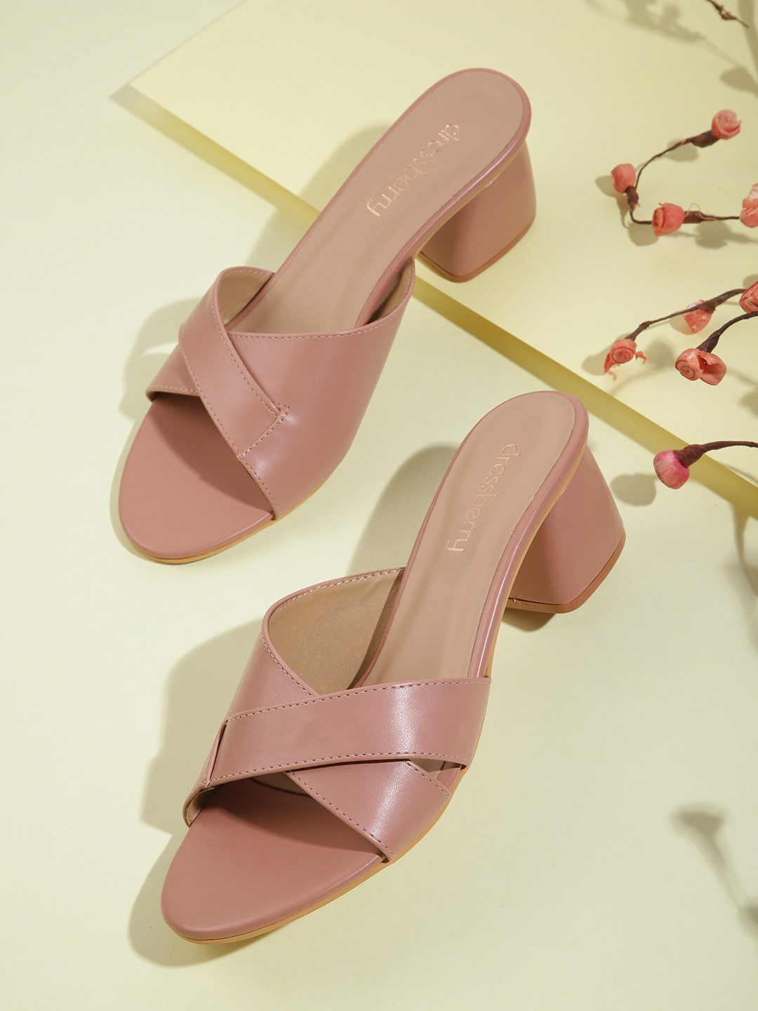 criss cross block heels