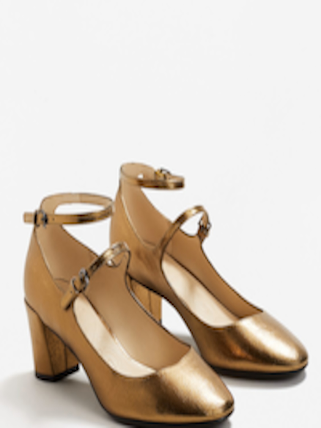 Buy MANGO Women Gold Toned Pumps - Heels for Women 2141681 | Myntra