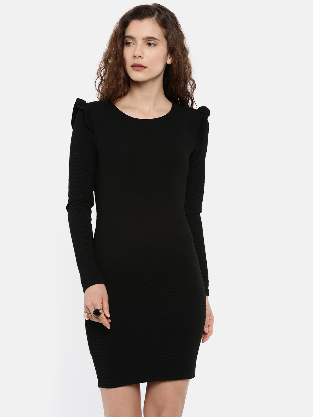 Buy MANGO Women Black Solid Sheath Dress Dresses for Women 2141791