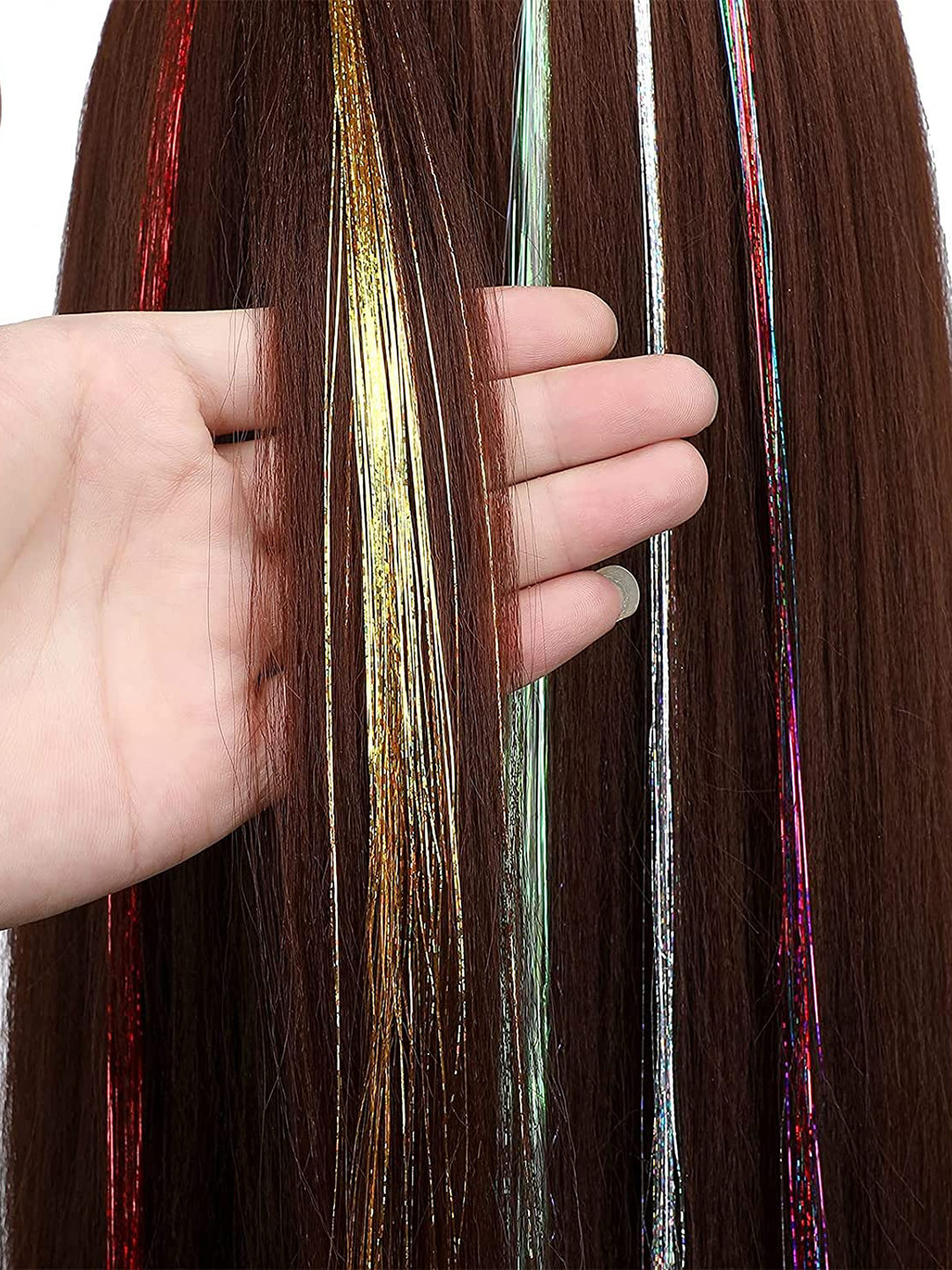 Buy CHRONEX Set Of 6 Tinsel Kit Glitter Hair Extension Ribbons Hair
