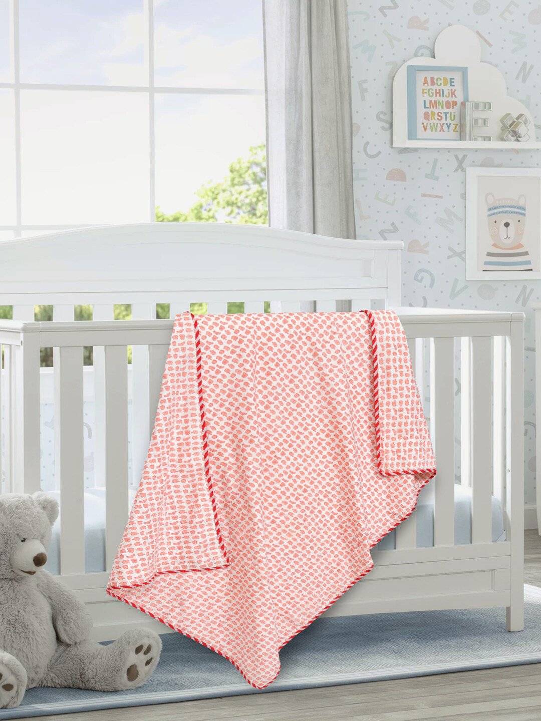 Buy Gulaab Jaipur Pink & White AC Room 450 GSM Single Cotton Bed Dohar