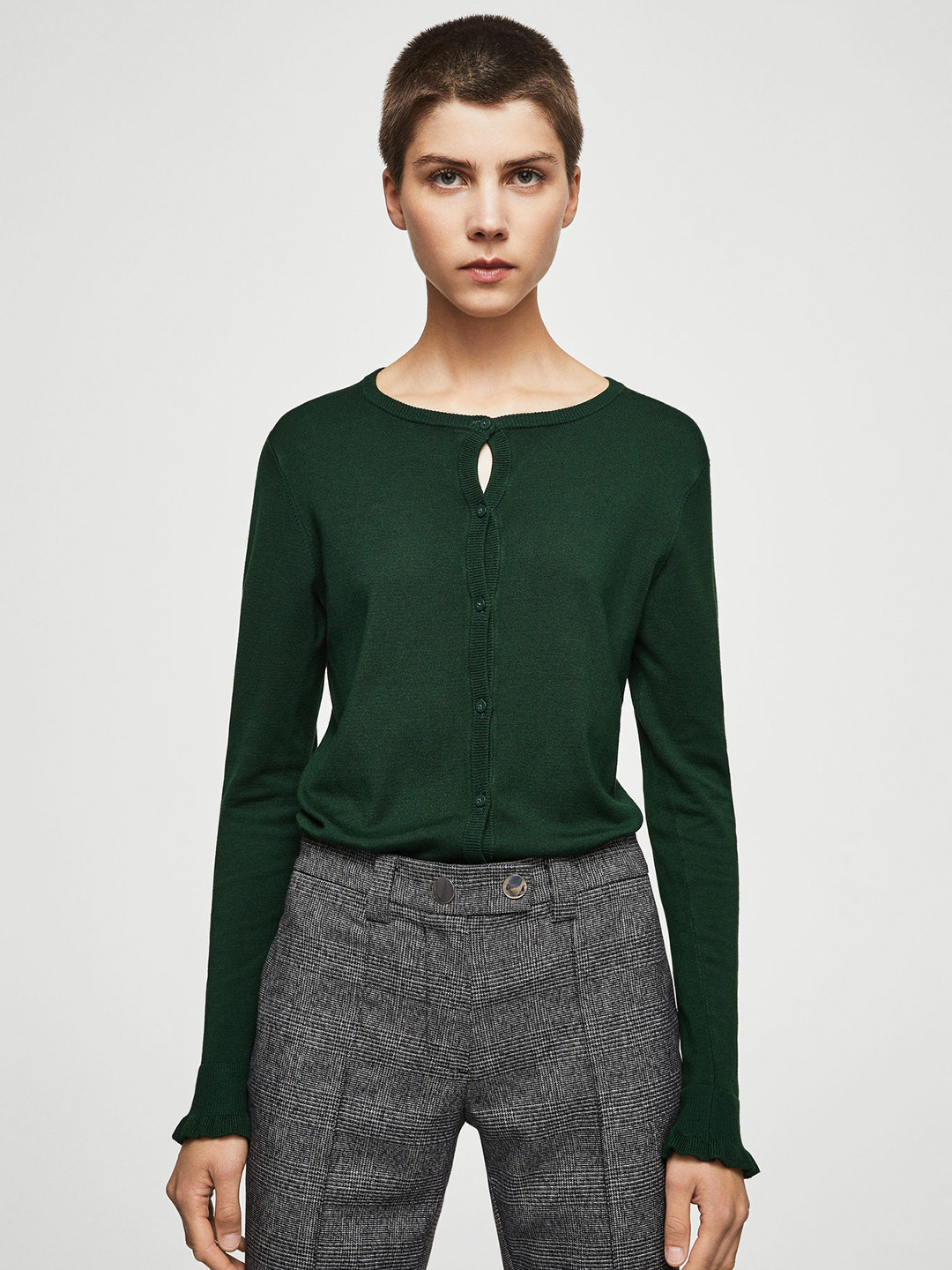 Buy MANGO Women Green Solid Cardigan Sweaters for Women 2142987 Myntra